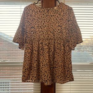 Boutique style cheetah blouse. Size medium. Like new